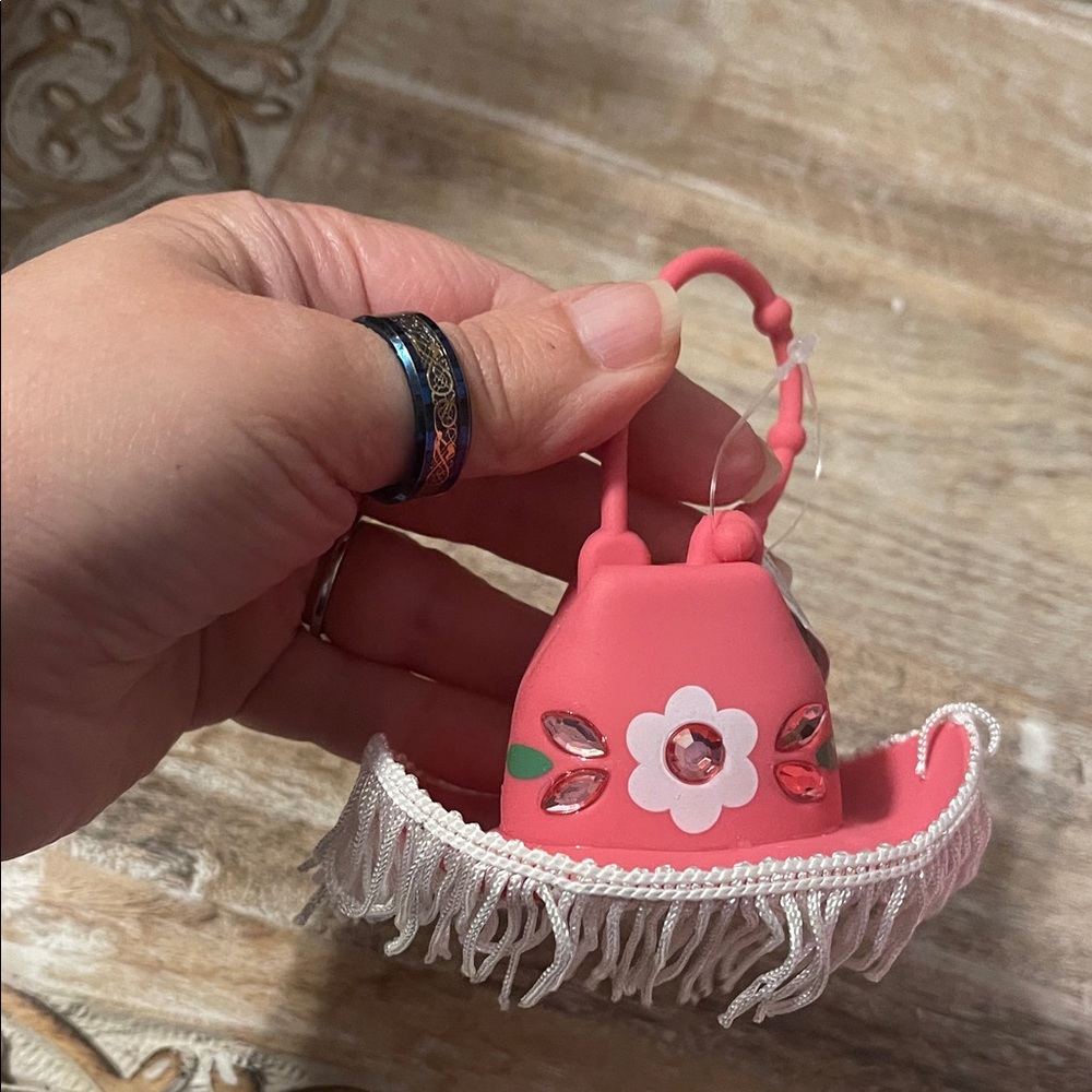 Bath & Body Works Pink Miniature Hat with White Fringe